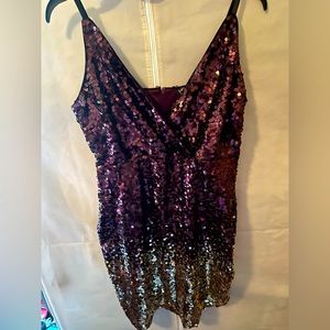 Sequins ombré mini dress